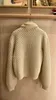 Womens Knits Spring loro piano Casual Beige Lapel Long Sleeve Cashmere Sweater