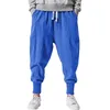 Men's Pants Cotton Linen Men Solid Girdle Waist Joggers Sweatpants Drop Crotch Casual Trousers Street Style Outdoor Clothing