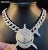 Big Size Shark Pendant Necklace For Men 6IX9INE Hip Hop Bling Jewelry With Iced Out Crystal Miami Cuban Chain fashion jewelry 21071705451