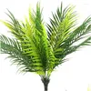 Flores decorativas 50cm 9 garfo tropical palmeira artificial grandes plantas folhas falsas folhas plásticas monstera folhagem para escritório dhwzu