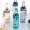 Tumblers 800 ml Botella de agua deportiva con paja para acampar Senderismo Plástico al aire libre Transparente A Hombres libres Drinkware 231013