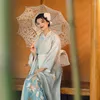 Abbigliamento etnico Kimono a maniche lunghe da donna tradizionale giapponese Bellissimo colore blu Classico Yukata Abito da esibizione Costume cosplay Po Wear