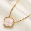 White clover necklaces designer plated gold necklace women stainless steel chain small pendant necklace fashionable daily famous mens jewelry zb071