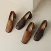 Jurk Schoenen EAGSITY Koe Suède Penny Loafer Vrouwen Vierkante Hak Ronde Neus Casual Mode Dames Bruin Slip Op Lui