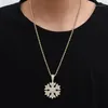 Iced Brass CZ SNOW Pendant&Necklace pink color Women And Men Rock Jewelry party gift CN2231237W