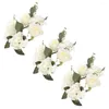 Decorative Flowers 3 Pcs Candlestick Garland Front Door Wreath Rings Pillar Wedding Layout Props Gift Decor Cloth