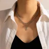 Collier ras du cou avec pendentif Punk lettre M pour femmes, breloque multicouche en métal doré, chaîne à maillons, bijoux à la mode, cadeaux, 2021, 2275