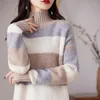 Damenpullover BELIARST Herbst/Winter 2023 Kleidung Pullover aus Merinowolle Strickpullover High Neck Kleid Farbabstimmung M-8159
