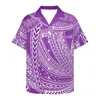 Camisas casuais masculinas Polinésia Tribal Tongan Totem Tatuagem Tonga Imprime Retro Floral Manga Curta Camisa Hip Hop Solta para Homens Mulheres Tops Tee