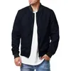 Herbst Herren Bomber Zipper Jacke Plus Größe Einfarbig Streetwear Slim Fit Lauf Jacken