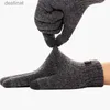 Five Fingers Gloves Autumn Winter Men Knitted Gloves Touch Screen Elastic Outdoor Fleece Riding Driving Gloves Solid Color Men Business GlovesL231013