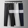 4-bar pants men's and women's striped knitted pants in autumn and winter