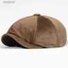 Berets unisex wiosna jesienna zima newsboy Caps Mężczyźni i kobiety ciepły ośmioboczny kapelusz dla mężczyzn detektyw Hats Retro Flat CapSl231106