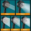 Bathroom Shower Heads Home Bathroom Shower Head 5 Modes Adjustable High Pressure Silver Shower One-key Stop Water Massage Shower Bathroom Accessories 231013