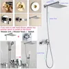 Banyo Duş Başlıkları Shinesia Chrome Ultratin Meydanı 8 "10" 12 "Duş Baş Duş Kolu 150cm Srainless Çelik Duş Hortum Duvar Banyo için Montajlı 231013