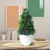 Decorative Flowers Durable Plastic Simulation Christmas Tree Bonsai Small And Lively Home Decoration Perfect For Parties Weddings Offices