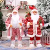 クリスマスの装飾年ピンクのビッグサンタクロースドール子供クリスマスギフトクリスマスハットホームウェディングパーティー用品装飾装飾装飾品231013