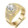 Nieuwe Man 18K Vergulde Ring Top Kwaliteit Kristal Klassieke Cubic Trouwringen Voor Vrouwen 2ct Witte Zirconia Ring dropshippin323C