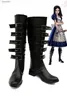 Thème Costume Alice Madness Returns Cosplay Bottes Chaussures Pour Femmes Adultes Halloween Fête De Noël Bottes Jeu Alice Madness Returns Cos ShoesL231013