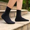 Men's Socks Plus Large Big Size EU 45-52 Mens Dress Solid Blue Black Long Tube Crew Business 5 Pairs 39-44 Men Winter