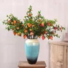 Fleurs décoratives fausses plantes Bouquet artificiel intérieur salon 6 fruits de grenade longue branche maison jardin chambre décoration