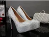 Robe chaussures cristal pompes femmes plate-forme talons hauts mariage mariée rouge argent dames 231013