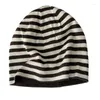 Bola bonés inverno adolescentes listrado gorro chapéu slouchy à prova de vento manter orelha quente adulto ciclismo esqui caminhadas suprimentos