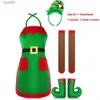Themenkostüm 2023 Neues Weihnachts Weihnachtsmann Com Come Green Elf Cosplay Anzug Familie Karnevalsparty Neujahr Küche Schürze Hut Kleidung Setl231013
