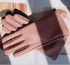 Five Fingers Gloves Women's Synthetic Leather Gloves Winter Warmth Short Thin Screen Driving Female Color Leather Gloves Cycling 231013