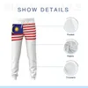 Pantaloni da uomo Pantaloni sportivi da uomo con bandiera della Malesia con tasche Pantaloni da jogging per uomo Sport Casual con coulisse in felpa
