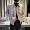 Giubbotti da uomo 2023 Autunno Multi Tasca Bomber Giacca Per Gli Uomini di Moda Allentato Casual Cappotto Risvolto Sociale Streetwear Giacca A Vento Mem Abbigliamento