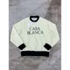 Casablanca fleece trui met ronde hals heren en dames designer letter sweatshirts winterwarme tops