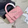 Women Mini Flap Bag With Top Handle Rhinestone Golden Ball Adjustable Chain Classic Portable Evening Clutch Silver Hardware Designer Wallet Fanny Pack Key Pouch 19C