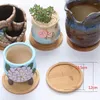 Planters Bonsai Flower Pot Holder köttig kudde träbricka Planter Vase Mat Stand Home Office Decoration