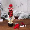 Decoración creativa navideña, bufanda, sombrero, conjunto de dos piezas, botella de vino tinto, suministros de decoración para restaurante y Hotel