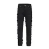 22SS Denim Pants High Street Swota Czarna wysokiej jakości Slim Fit Men's Women's Casual255g