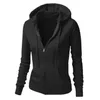 Kvinnors jackor kvinnor mode enkel dragkammare huva rockar kvinnor avslappnad sport fitness hoodie fleece sweatshirt zip jackets 231012