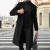 Men's Trench Coats Men Plus Size Winter Coat Lapel Collar Long Sleeve Padded Leather Jacket Vintage Thicken Light Weight Rain for 231012