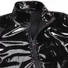 Men S Leather Faux Mens Jacket Lingerie Wetlook Shiny Bodysuit Jumpsuit Tops Underwear Nightclub Zip Up Stage Clothing 231012