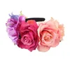 Woman Headband Costume Simulation Rose Flower Halloween Garland Props Wedding Party Decoration Christmas Hairbands