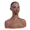 Magazzino USA Nave libera Nuova bambola nera africana acconciatura Pratica testa di manichino Testa modello Display Parrucca Display per gioielli