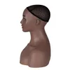 USA Warehouse Free Ship Mannequin Heads Woman Bald Head Inget hår mannequin smycken Model Glass Hat Wig Display Base PVC Head