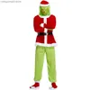 Costume à thème vert grand monstre pour hommes, 7 pièces, noël de luxe, fourrure adulte, Santa Suire, Cosplay vert, livré T231013