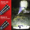 Torches Super XHP360 LED مصباح يدوي قوي USB Recharge Light Flash Light 26650 High Power LED المصابيح الكهربائية التكتيكية Torch طويلة المدى Q231013