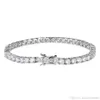 Hip Hop Tennis Diamonds Chain Armband för män Fashion Copper Zircons 7 8 tum Golden Silver Jewelry3296