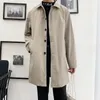 Men's Trench Coats M5XL Plus Size Coat Loose Fit Long Lapel Single Breasted Windbreaker Jacket Button Overcoat Men Clothing XXXXXL 231012