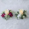 Decorative Flowers 25cm Wedding Candlestick Artificial Silk Flower Wreath Fake Hydrangea Garland Centerpiece Candle Holder Party Table