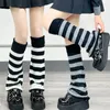 Chaussettes Y2k Goth Lolita rayées pour femmes, gothique japonais, longues, automne hiver, poignets tricotés, chauffe-cheville