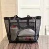 Purses 90% Off New version simple and transparent mesh handheld one shoulder tote bag shopping bag fitness yoga beach bag washing bag
