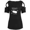 T-Shirts für Damen, Anatomie des Meerschweinchens, bedruckt, Damen-T-Shirt, Sommer, Tierliebhaber, Geschenk, Kreuz, schulterfrei, lässiges T-Shirt, Tops für Damen